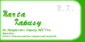 marta kapusy business card